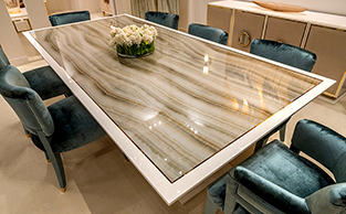 ONYX GLASS DINING TABLE