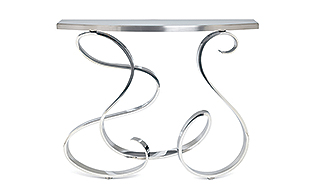 MIRROR STEEL SCULPTURAL CONSOLE TABLE