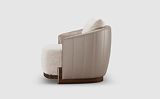 Luxury Walnut and Leather Armchair