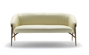 Modern Luxury Leather and Steel Sofa