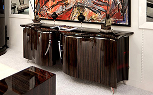 Sculptural Makassar Ebony Credenza